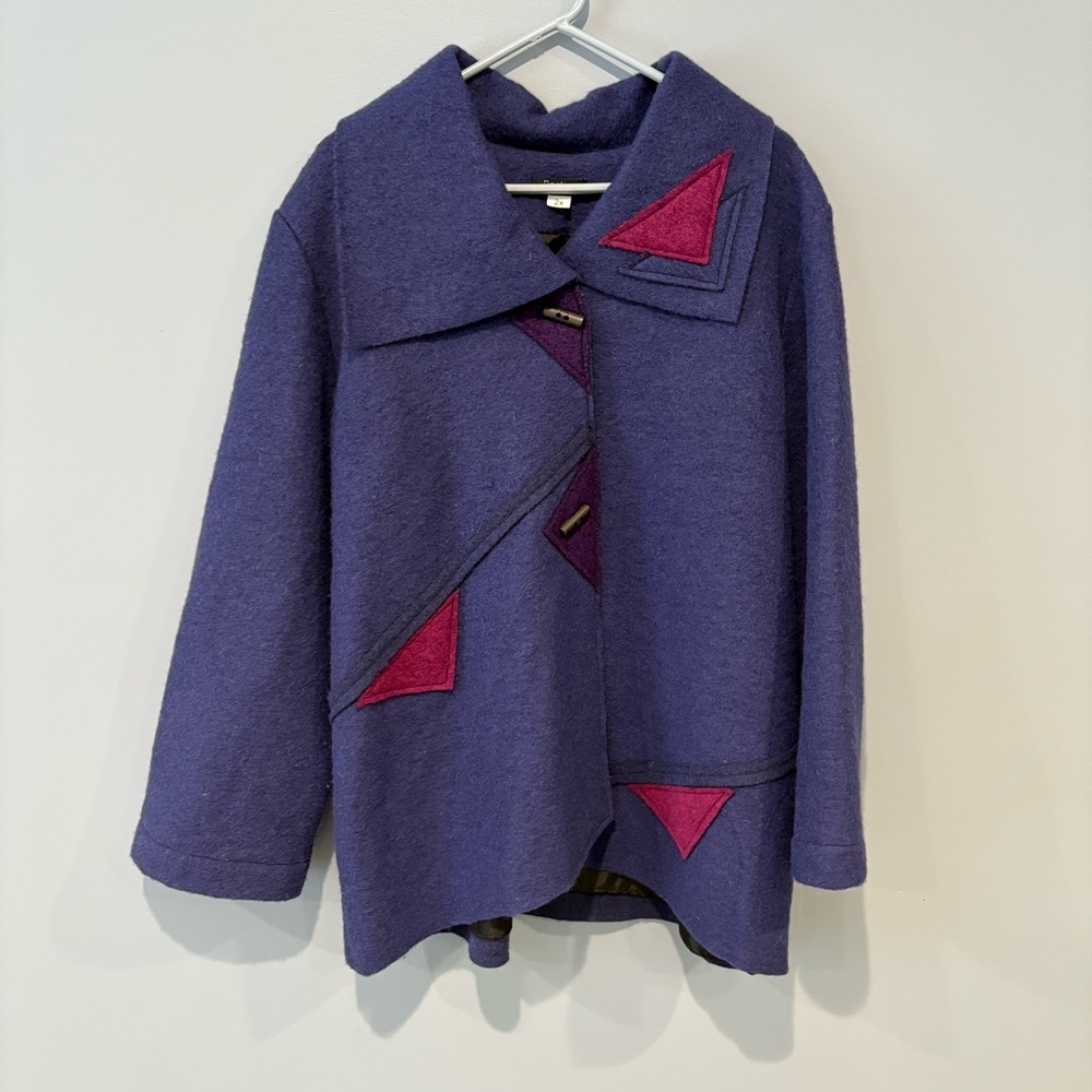 Jaskar Blue Triangle Sweater Jacket 2X